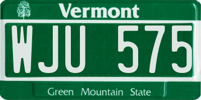 VT license plate WJU575