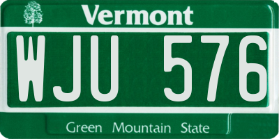VT license plate WJU576
