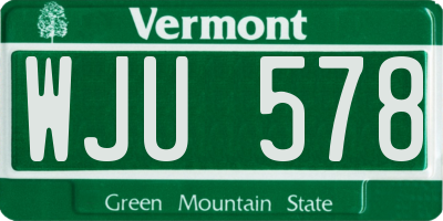 VT license plate WJU578