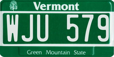 VT license plate WJU579