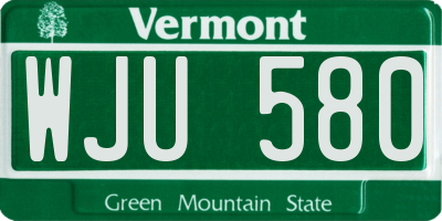 VT license plate WJU580