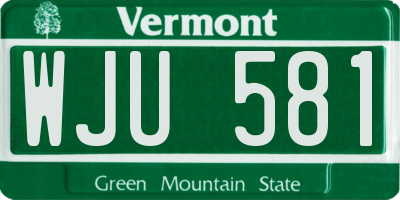 VT license plate WJU581