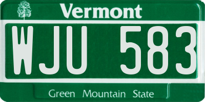 VT license plate WJU583