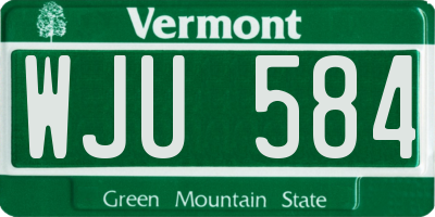 VT license plate WJU584