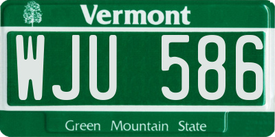 VT license plate WJU586