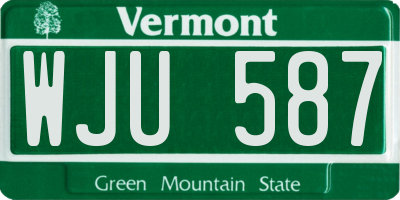 VT license plate WJU587