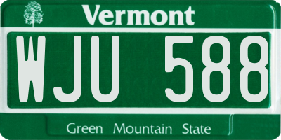 VT license plate WJU588