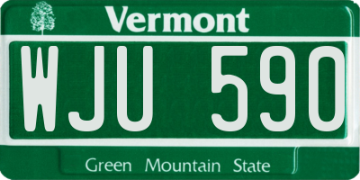 VT license plate WJU590