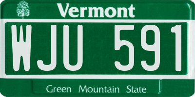 VT license plate WJU591