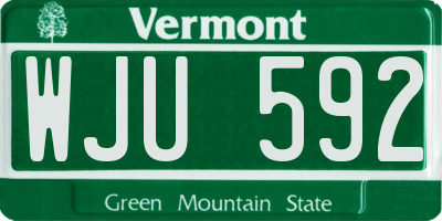 VT license plate WJU592