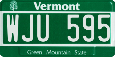 VT license plate WJU595
