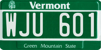 VT license plate WJU601