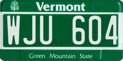 VT license plate WJU604