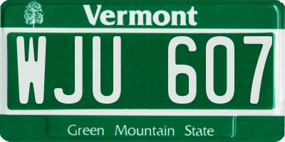 VT license plate WJU607