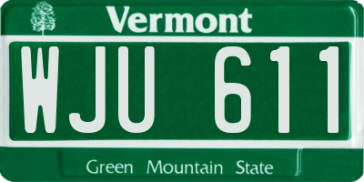 VT license plate WJU611