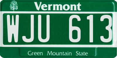 VT license plate WJU613