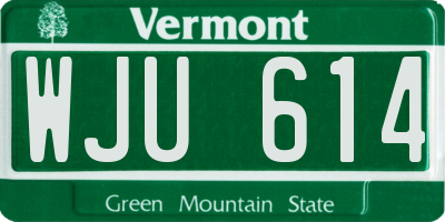 VT license plate WJU614