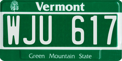 VT license plate WJU617