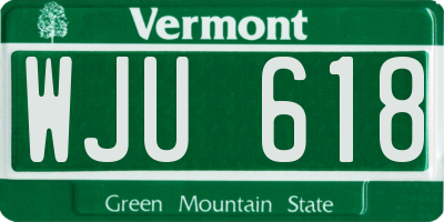 VT license plate WJU618