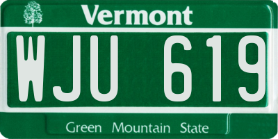 VT license plate WJU619