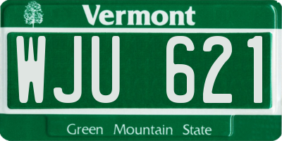 VT license plate WJU621