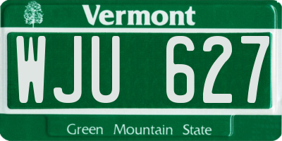 VT license plate WJU627
