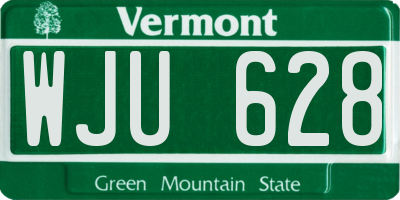 VT license plate WJU628