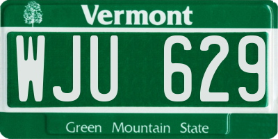 VT license plate WJU629