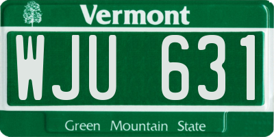 VT license plate WJU631