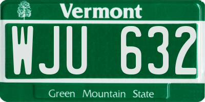 VT license plate WJU632