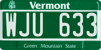 VT license plate WJU633