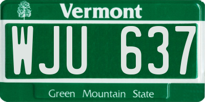 VT license plate WJU637