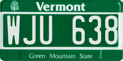VT license plate WJU638