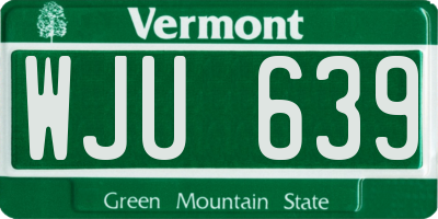 VT license plate WJU639