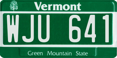 VT license plate WJU641
