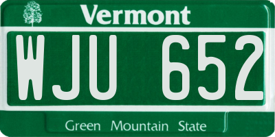 VT license plate WJU652