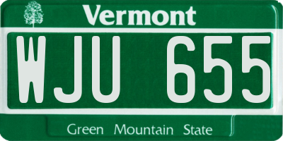 VT license plate WJU655