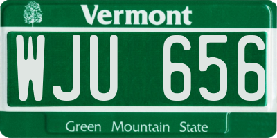 VT license plate WJU656