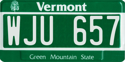 VT license plate WJU657