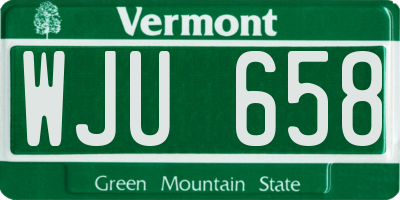 VT license plate WJU658
