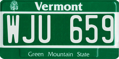 VT license plate WJU659