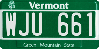 VT license plate WJU661