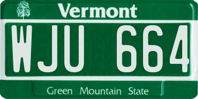 VT license plate WJU664
