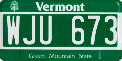 VT license plate WJU673