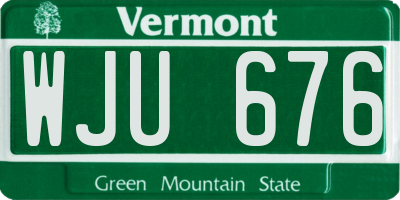 VT license plate WJU676