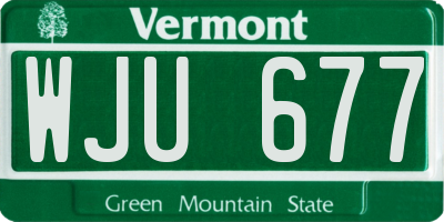 VT license plate WJU677