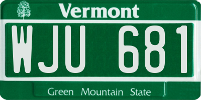 VT license plate WJU681