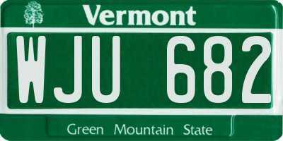 VT license plate WJU682