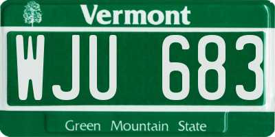 VT license plate WJU683