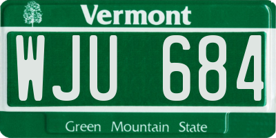 VT license plate WJU684